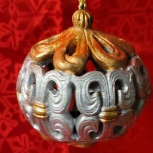 Vintage Gold and Silver Christmas Ornament